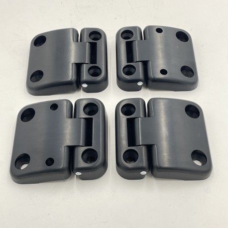 LR SERIES DEFENDER Aluminum Front Door Hinge Kit in Black DA1070UK