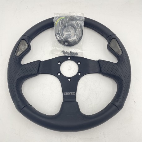 LR DEFENDER Black Leather 350mm Momo Jet Steering Wheel M11102915211L / DA5727