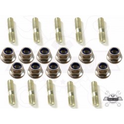Set of 10 stud 25mm M10 & nut flanged Range Rover Discovery / Defender TE110051L