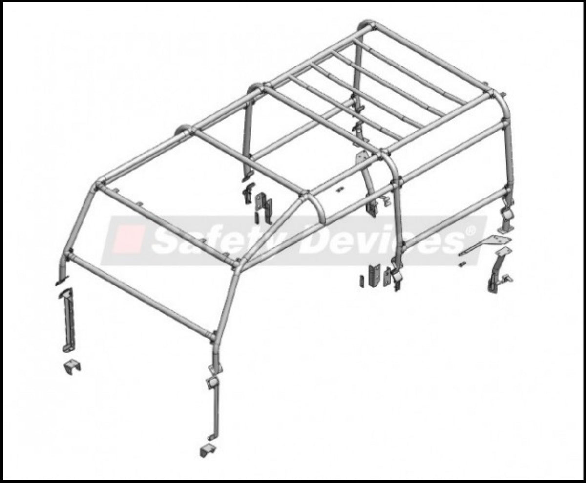 Safety Devices Roll Cage L242 Station Wagon 6 Point Bolt In Part RBL2427SSS