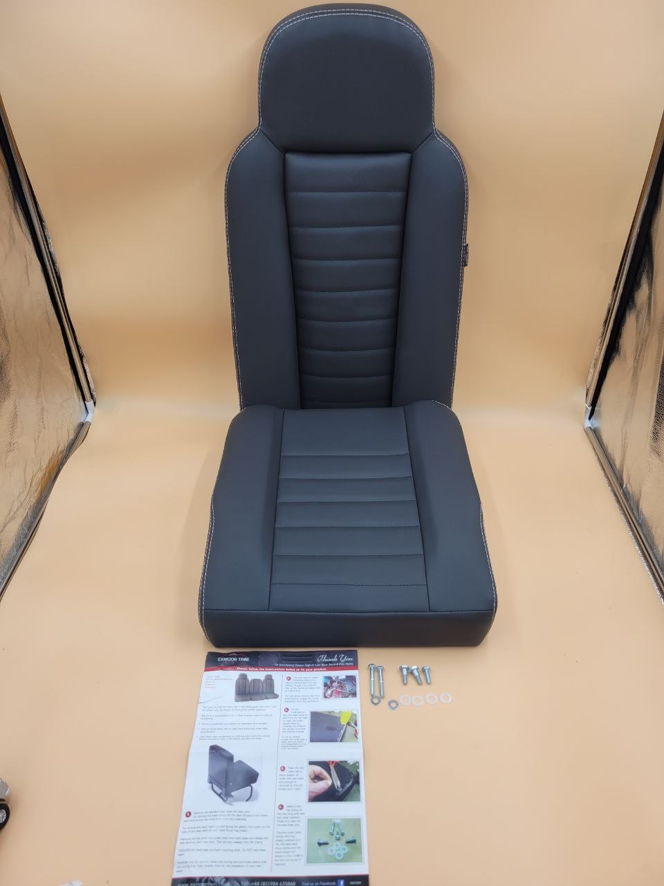 2nd Row Seats High Back XS Vinyl Twin White Stitch EXT350-XSVINYL