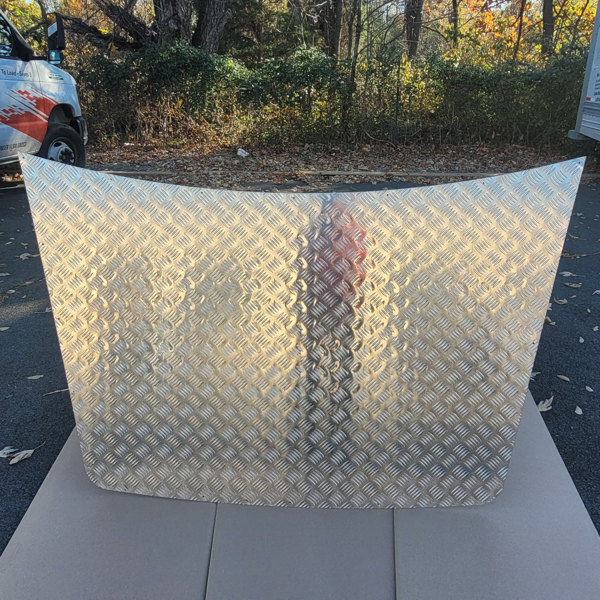 LR Discovery I 3mm Aluminium Bonnet Chequer Plate BA4027