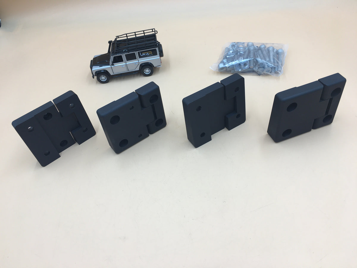 LR SERIES DEFENDER Full Aluminium Front Door Hinge Kit in Anodised Black DA1305