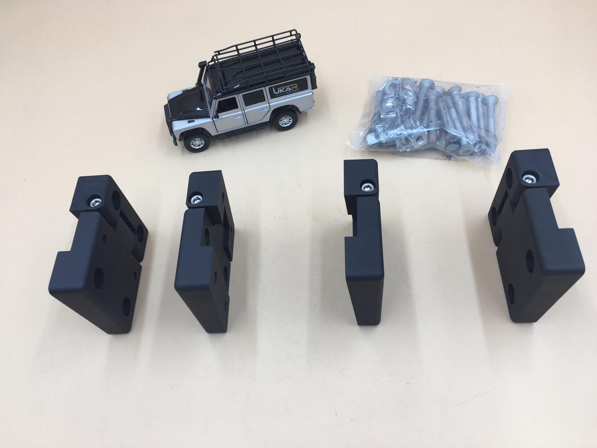 LR SERIES DEFENDER Full Aluminium Front Door Hinge Kit in Anodised Black DA1305