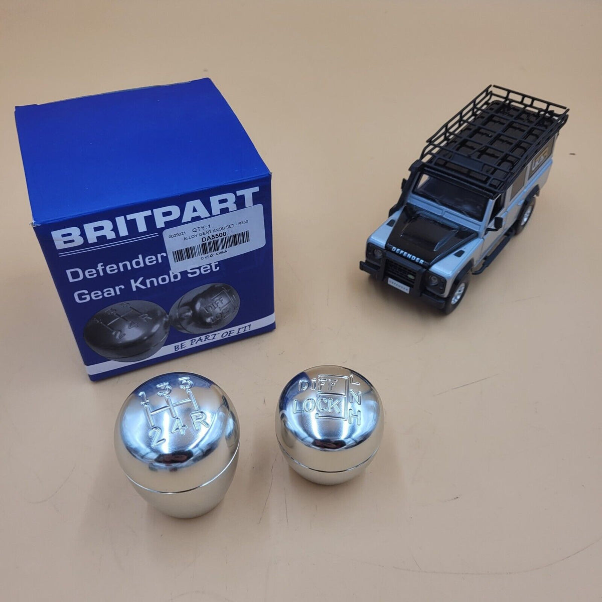LR DEFENDER TD5 MACHINED ALLOY GEAR KNOB SET R380 GEARBOX DA5500