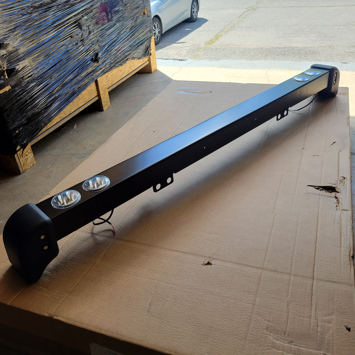 LR Defender Front Bumper with Twin Round LED Lights Part BA4145UK