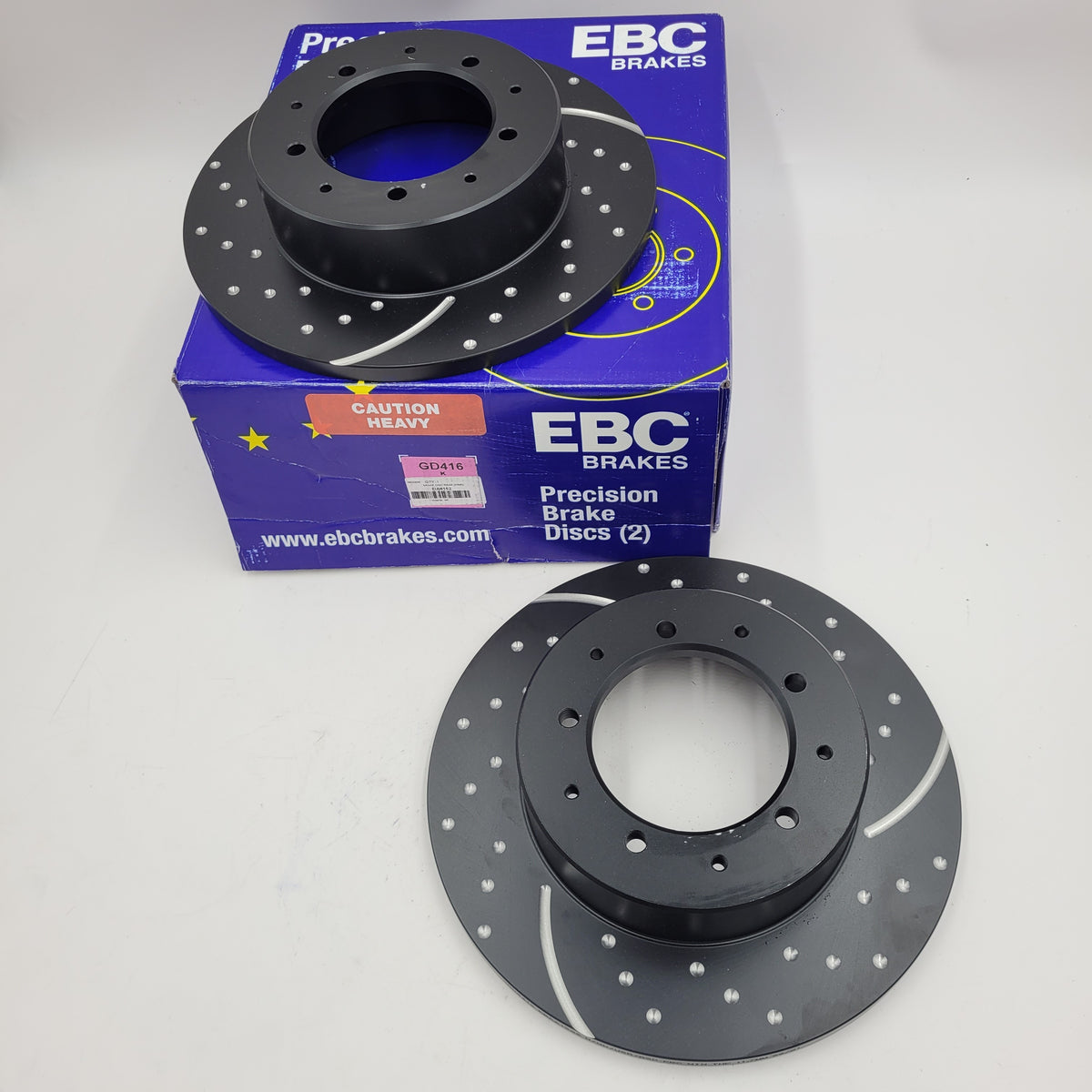 EBC REAR SLOTTED / GROOVED BRAKE DISCS VENTED FOR DEFENDER, DISCO 1 AND RRC FROM 1986 PART DA4152