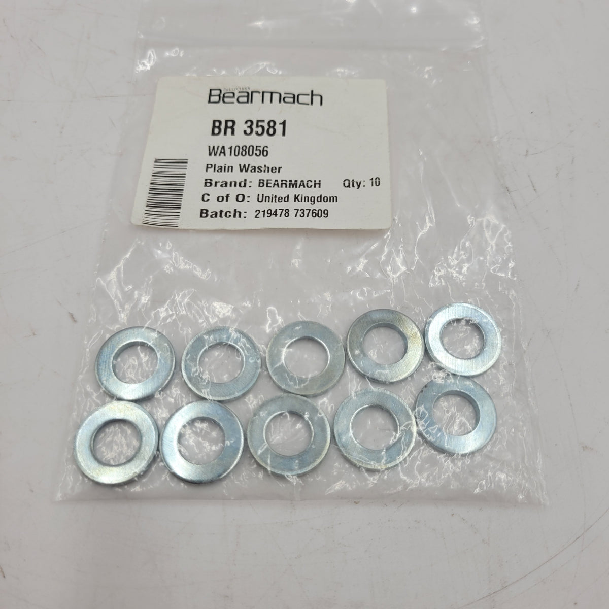 LR DEFENDER -06 Flat Washers BR3581 WA108051L Set X10