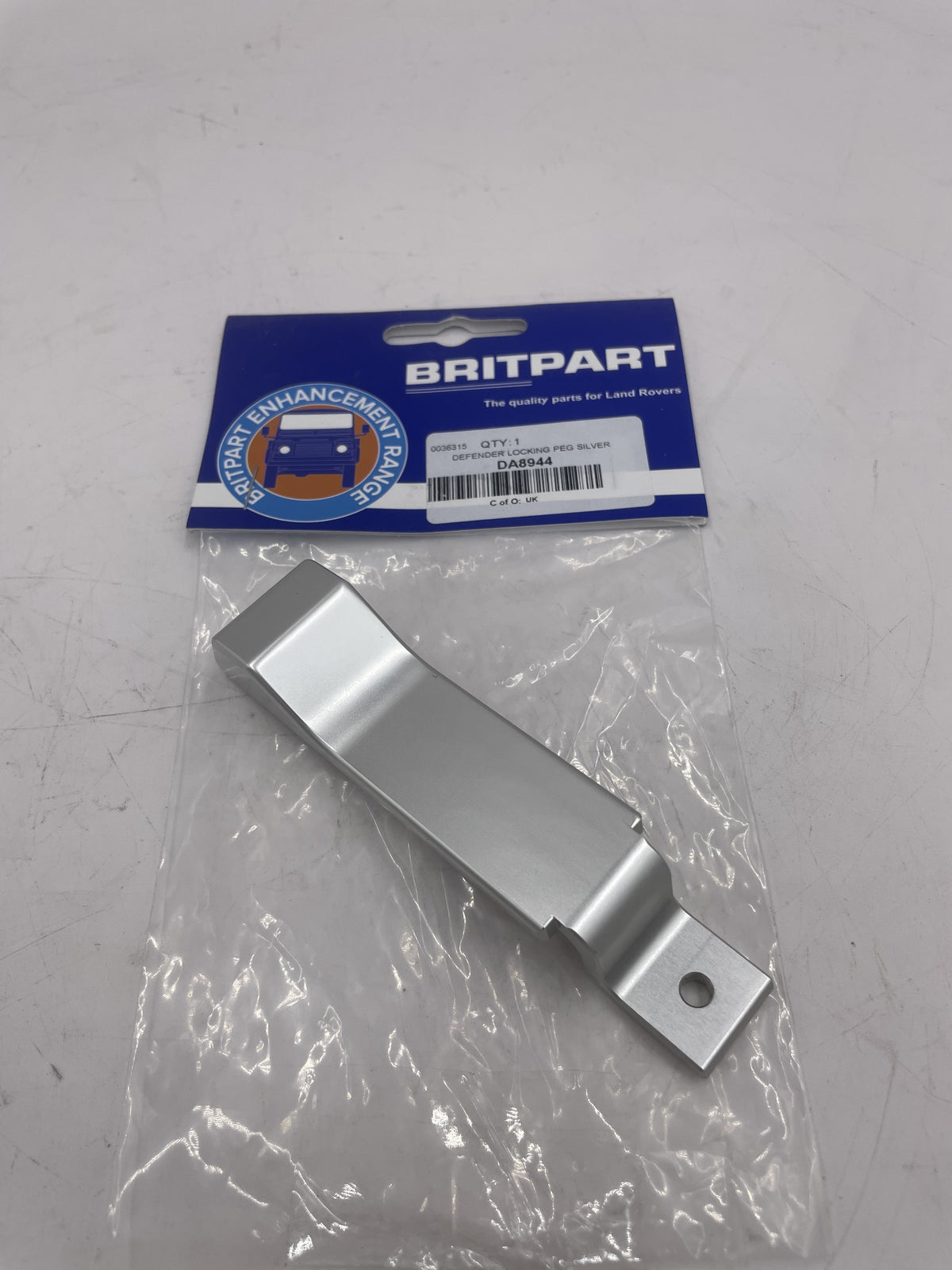 Aluminium Door Locking Peg Silver Anodised Part DA8944