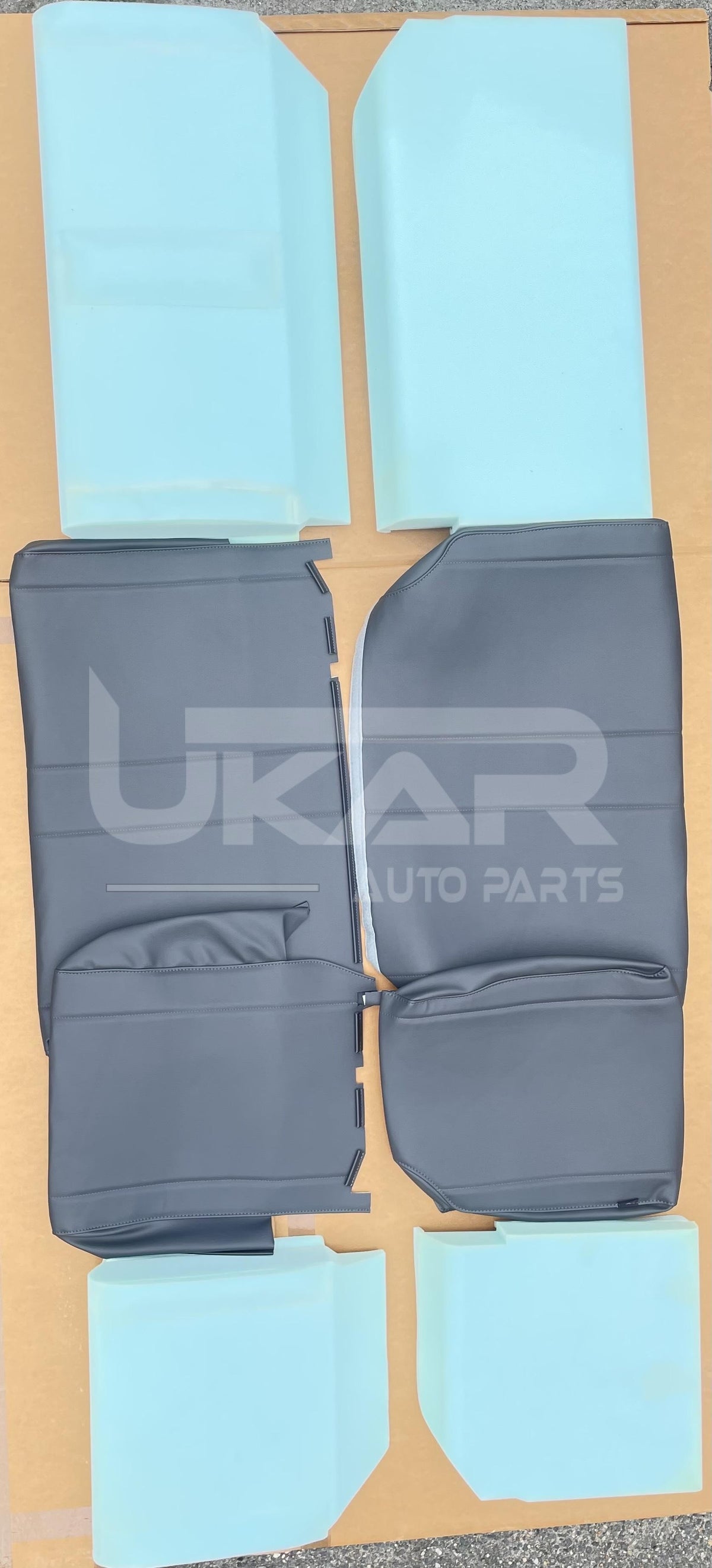 Land Rover Defender 110 130 up to 2007 Grey 60/40 Bench Seat Trim Kit with a second row split bench EXT359-DGV