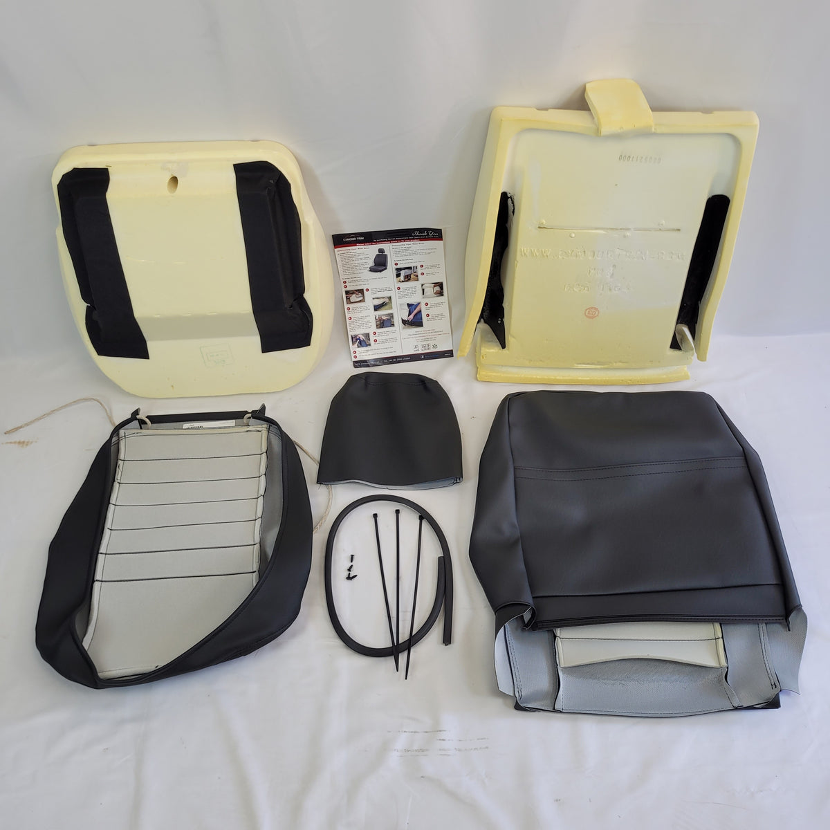 LR DEFENDER -06 Single Front Seat Retrim Kit Black Vinyl EXT315-BV / BA2401