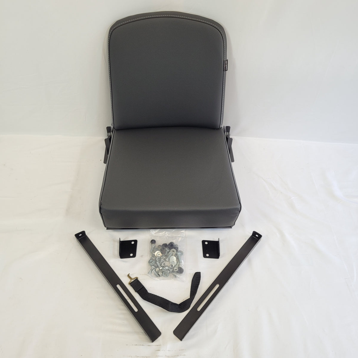 LR DEFENDER Inward Facing Tip Up Seats Vinyl Twin White Stitch EXT050-XSVINYL