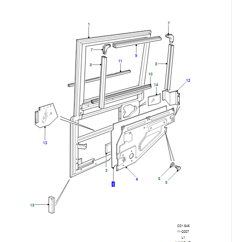 DEFENDER -99 Rear Side Water Shedder For Side Doors with Push Button MWC3294LR