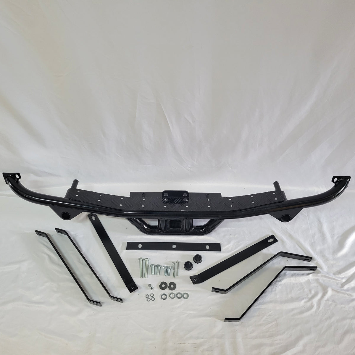NAS Style Rear Step Bumper w/ 2" Receiver Black Chequer Plate Part BA7824UK