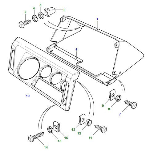 LR Defender Stiffener Instrument Cowl LHD MUC7599