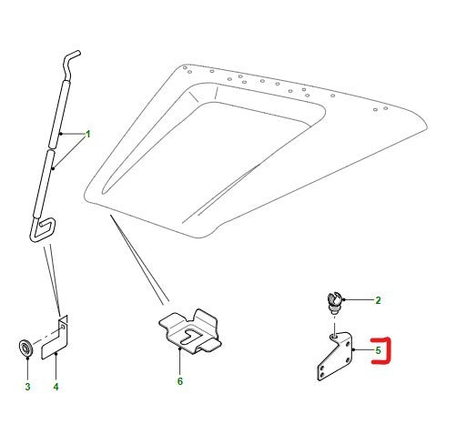 LR DEFENDER -16 Hood Stay Bracket LH Left ASU710050