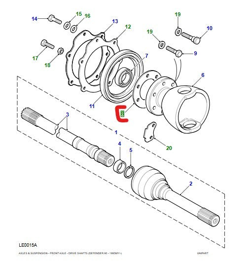 Set of 2 LR DEFENDER -16 DISCOVERY I RR Classic Swivel Pin Gaskets BR3608