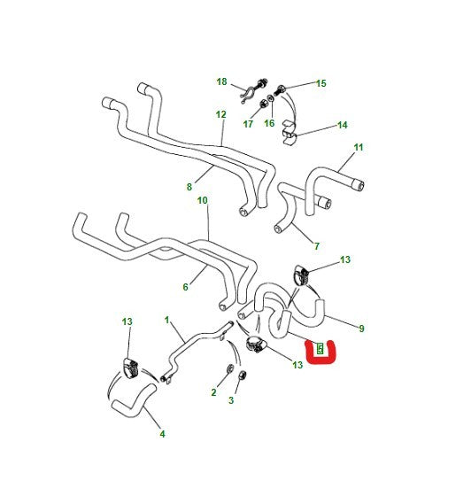 LR DEFENDER 200TDi Heater Hose Coolant Return BTR445