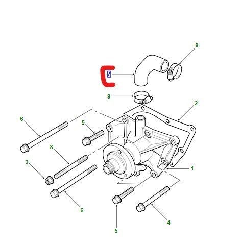 LR 200TDi DISCOVERY RR Classic By-Pass Hose for Water Pump ERR1361