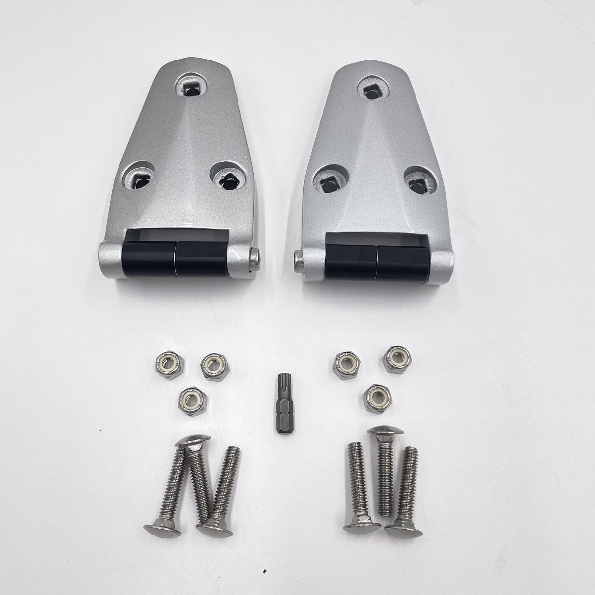 LR Defender 06- Pair Of Bonnet Hinges For Silver Paint Finish JM-90658 / DA1152