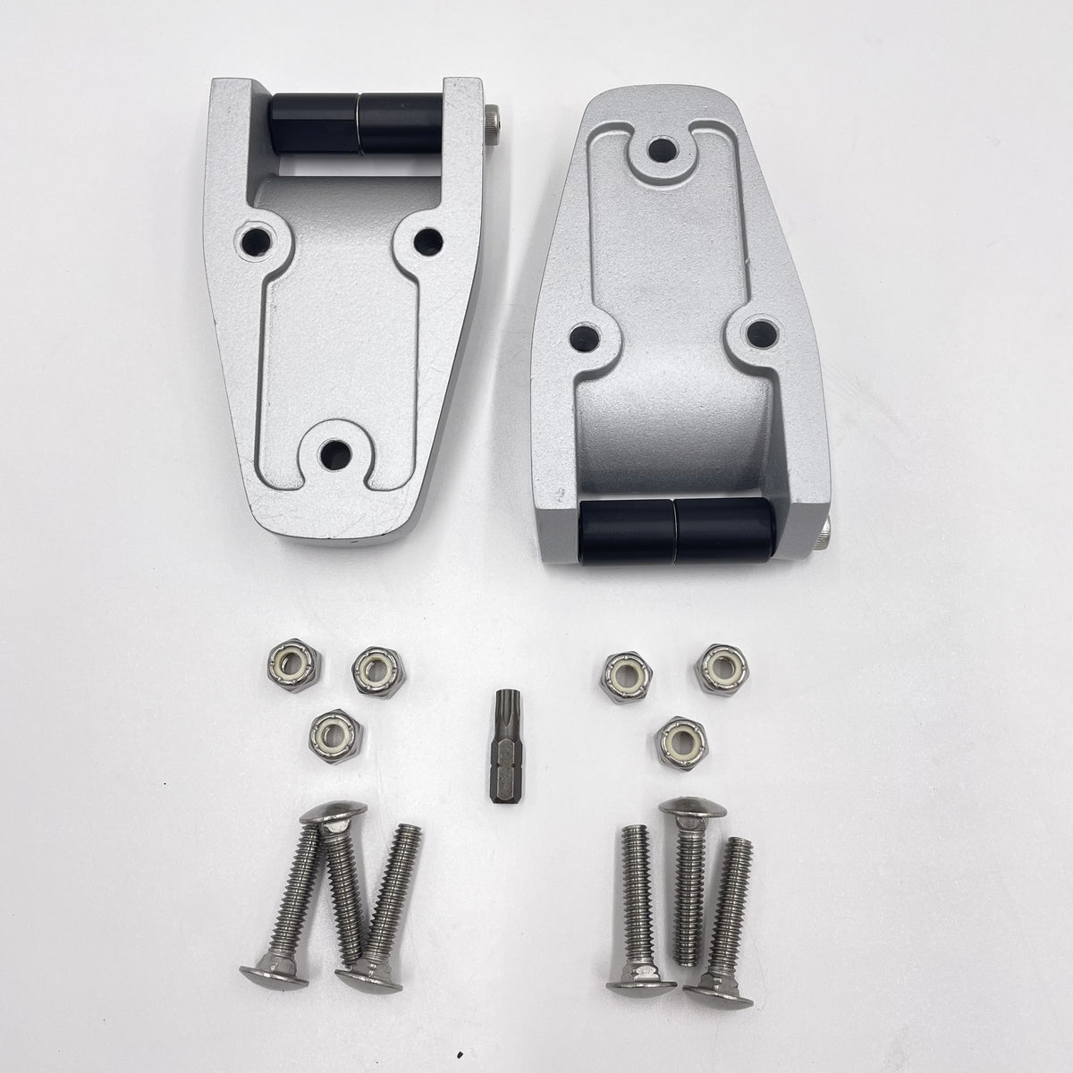 LR Defender 06- Pair Of Bonnet Hinges For Silver Paint Finish JM-90658 / DA1152