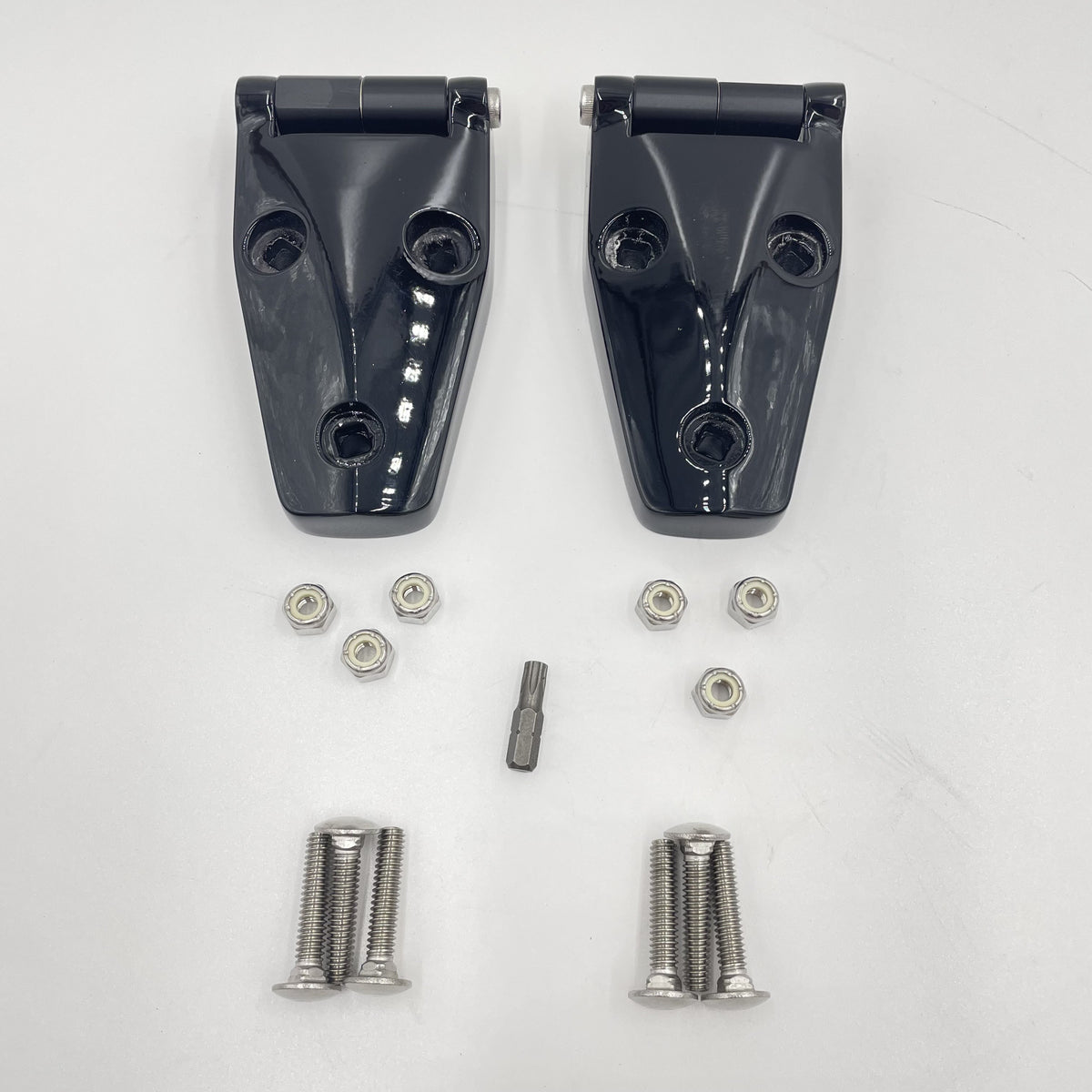 LR Defender 06- Pair Of Bonnet Hinges For Gloss Black Paint Finish JM-90658B / DA1152B
