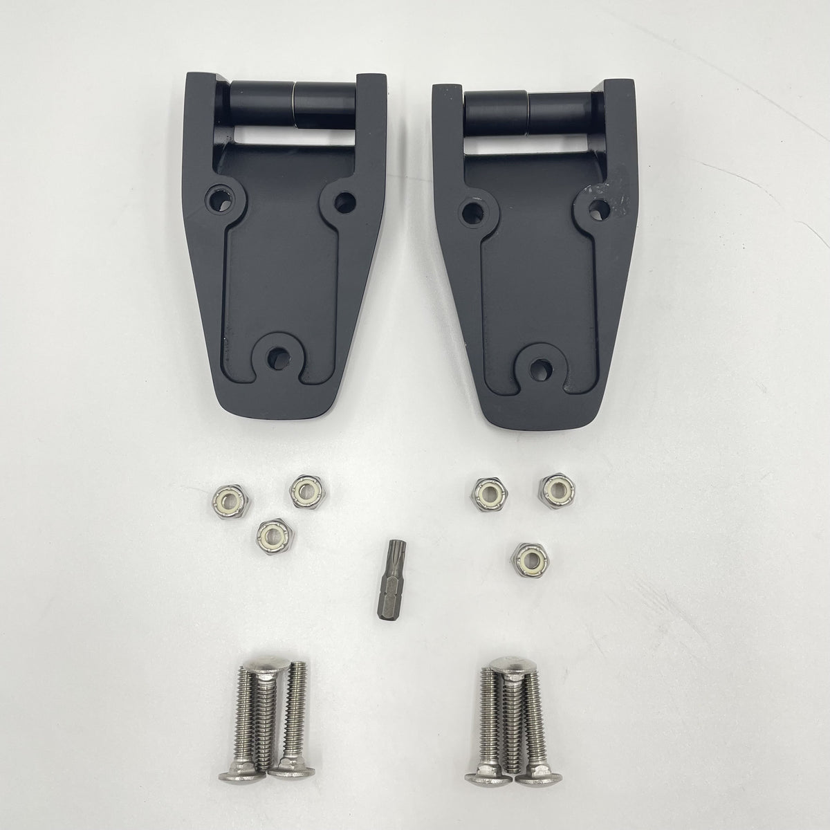 LR Defender 06- Pair Of Bonnet Hinges For Gloss Black Paint Finish JM-90658B / DA1152B