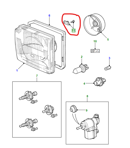 LAND ROVER DISCOVERY 1 HEADLAMP HEAD LIGHT CLIPS SET OF 3 STC3368
