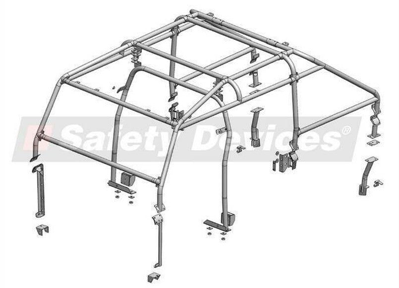 Safety Devices Roll Cage L260 Double Cab High Capacity Pick Up Multi Point Bolt-in Part RBL2607SSS