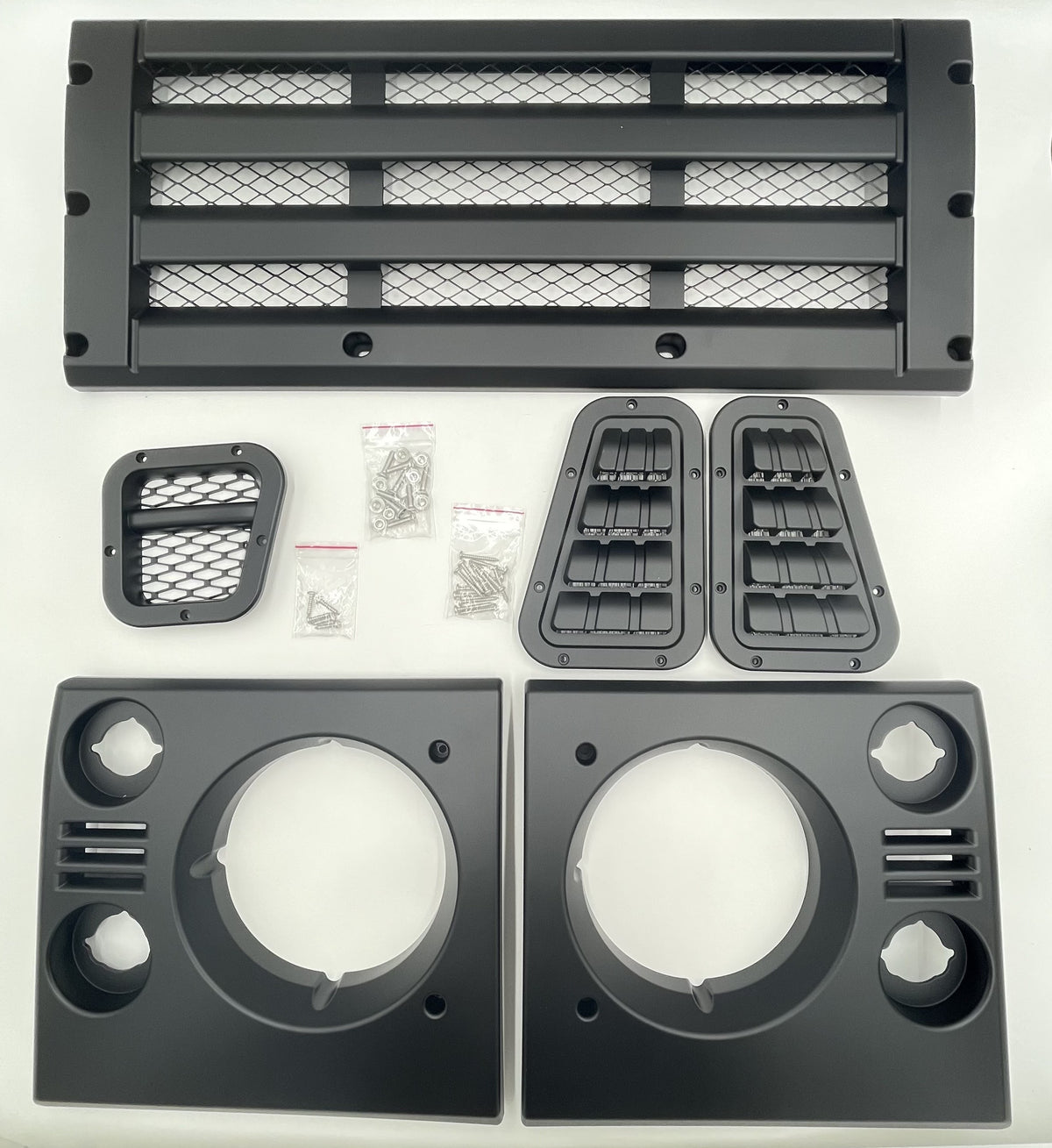 LR DEFENDER KBX Face Lift Front STD Grille SET Satin Black JM-90583B / BA9455