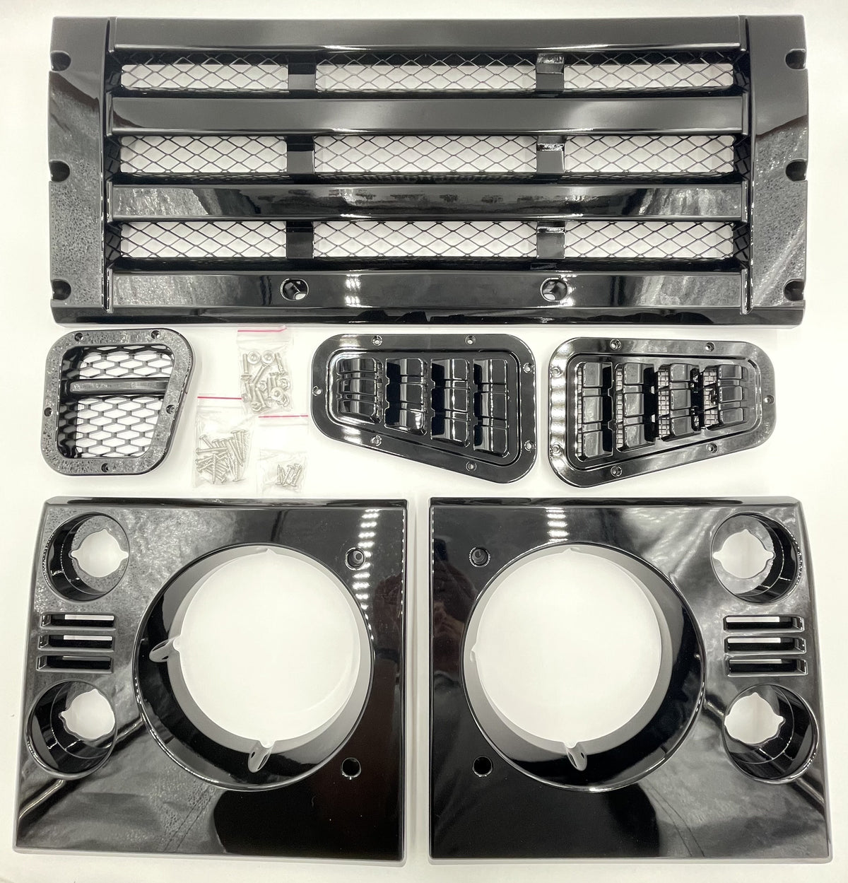 LR DEFENDER KBX Face Lift Front STD Grille & Surround KIT Gloss Black JM-90583JB / BA9454