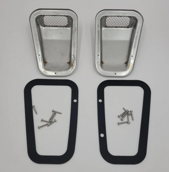 Land Rover Defender Stainless Steel Wing Top Air Intake Grill PAIR Left & Right