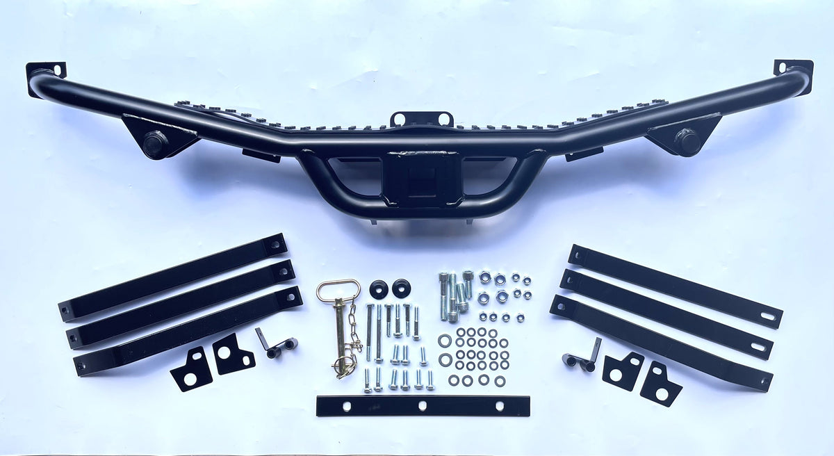 NAS Style Rear Step Bumper w/ 2" Receiver Black Chequer Plate Part BA7824UK