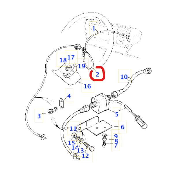 Range Rover Classic RHD Speedometer Cable BR3620 / PRC4482