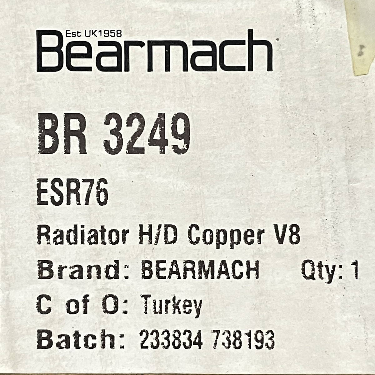 LR DEFENDER 4Cyl & V8 HD Copper Radiator BR3249 / ESR76 DAMAGED N2!
