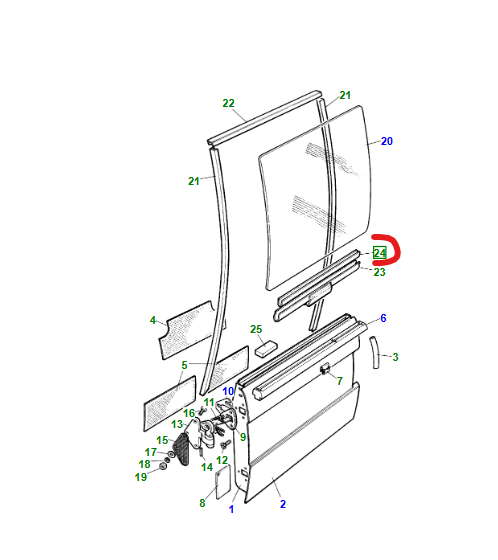 LAND ROVER RANGE ROVER CLASSIC WINDOW LIFT CHANNEL SEAL TO`94 MUC2325