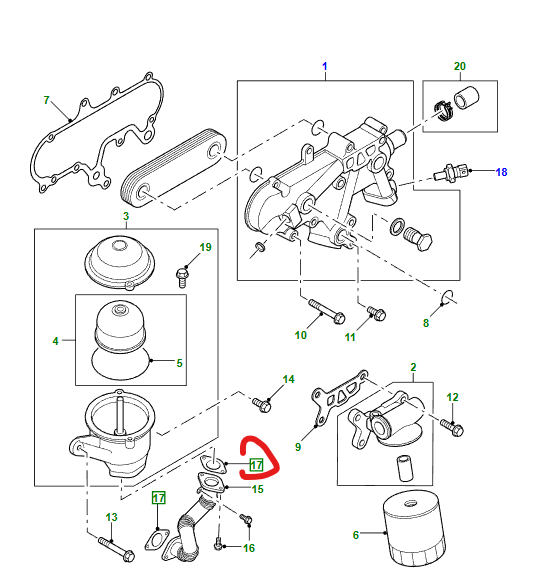 LR DEFENDER DISCOVERY TD5 Rotor Filter Drain Pipe Gasket LRJ100000LR