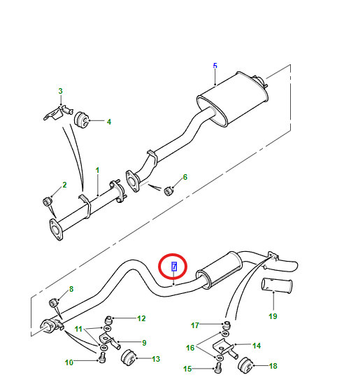 LR DEFENDER 110/130" 200TDi Tale Pipe Assembly with Rear Resonator ESR359