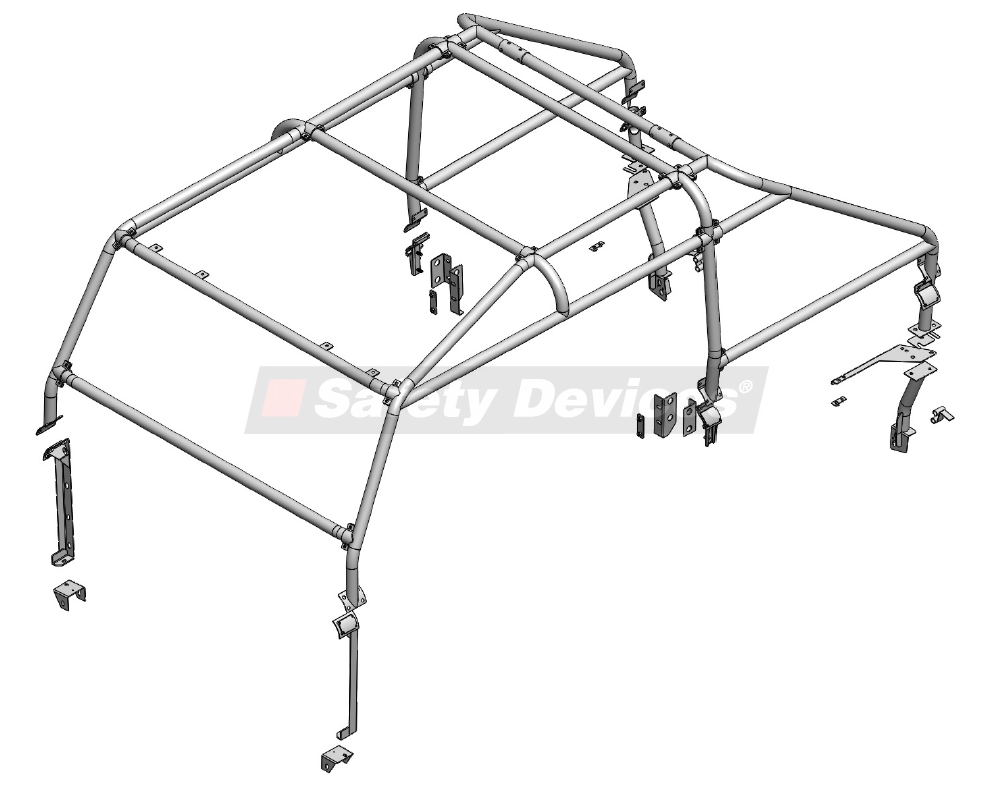 Safety Devices Roll Cage L242 Station Wagon 6 Point Bolt In Part RBL2427SSS