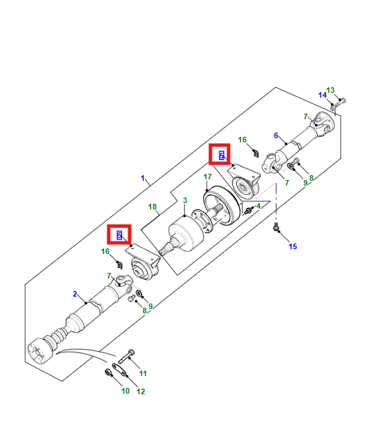 LANDROVER FREELANDER 99-06 DRIVESHAFT SUPPORT BEARING CARDAN 4 CYL x2 TOQ000040